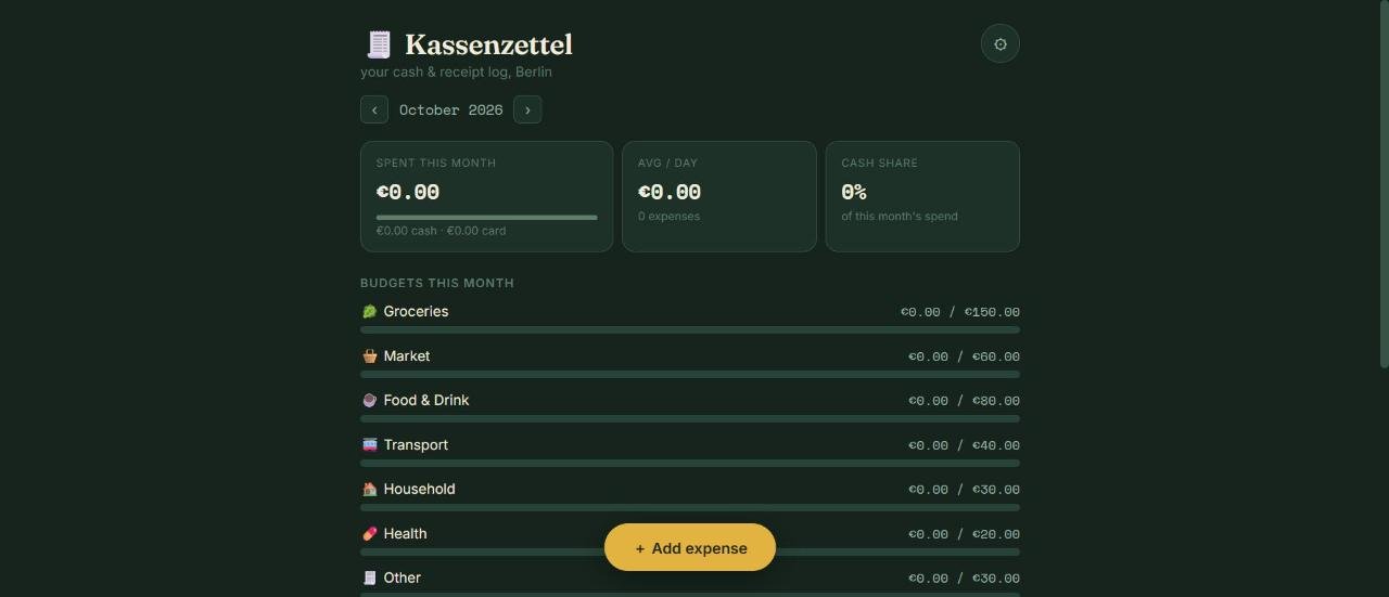 Kassenzettel monthly view
